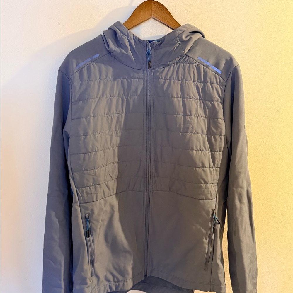Men's ASICS Blue/Gray Hooded Zip Jacket